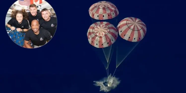 چاند کے گرد سفر کے بعد آرٹیمس ٹو کے خلا باز بحفاظت زمین پر واپس